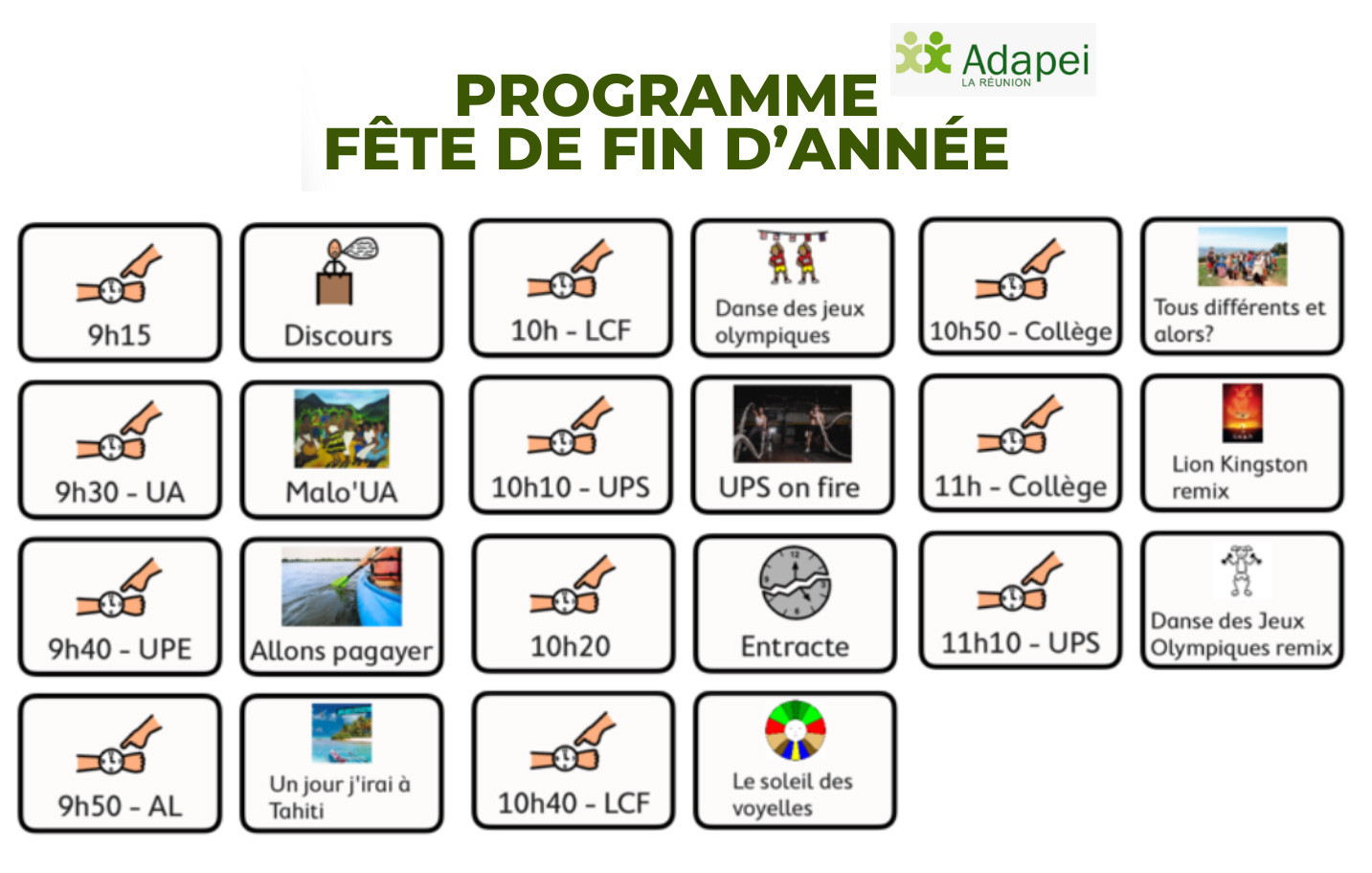 Programme en Falc (facile à lire et à comprendre)